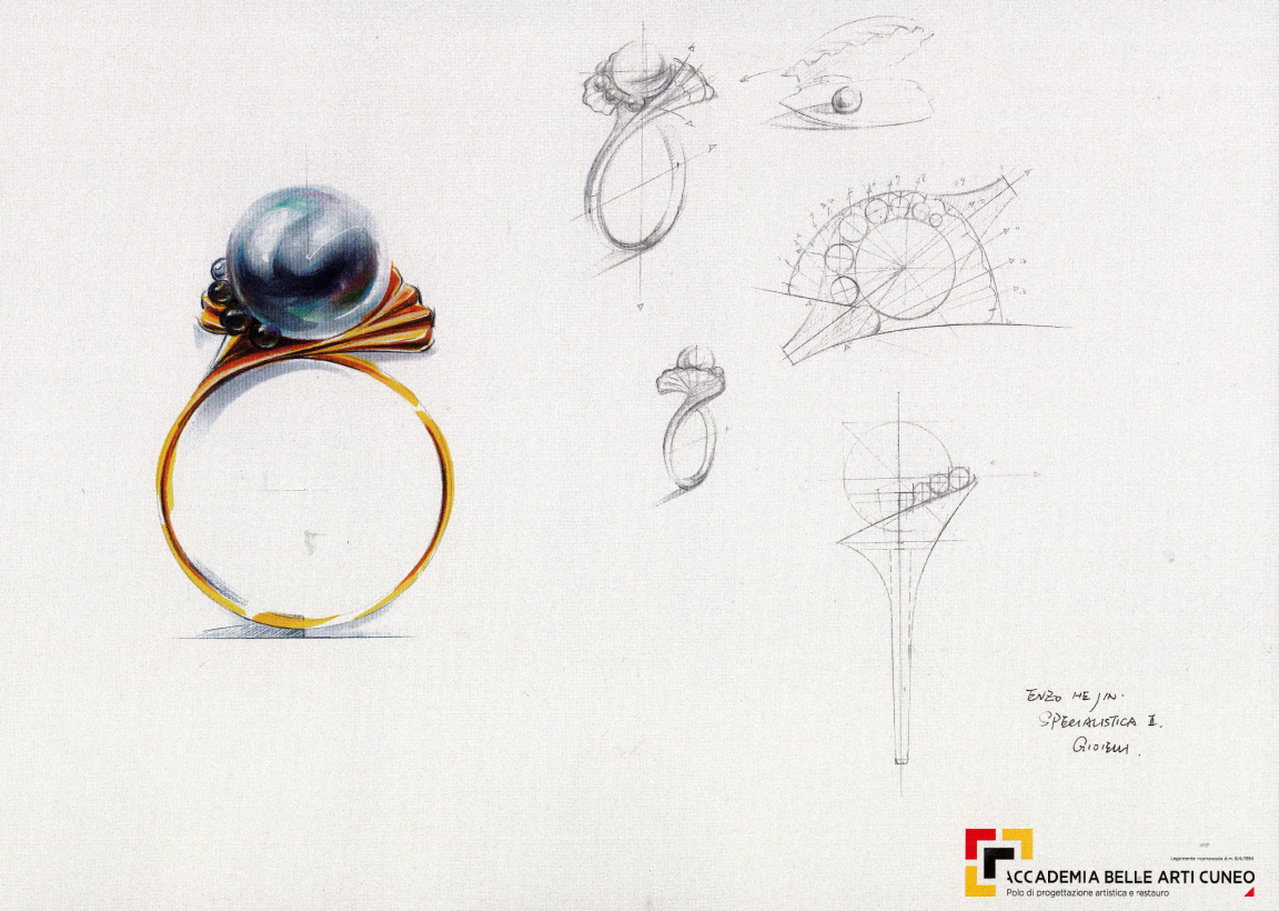 Design sketch of a pearl ring