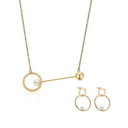 Picture of A²OTP Women's Geometric Pearl Jewelry Set – Minimalist Elegant Piece – Perfect Gift