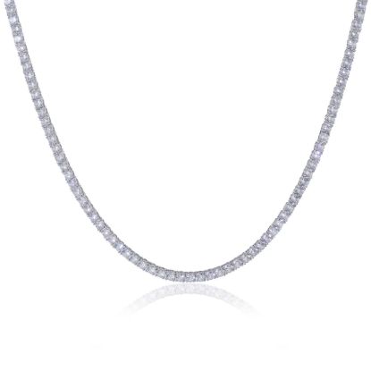 Picture of A²OTP Women's Silver Full Diamond Luxury Necklace - Dazzling Jewelry - The Perfect Gift for Birthdays/Valentine's Day/Anniversaries